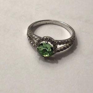 Silver and Green ring